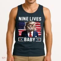 Funny Trump Cat 9 Lives Baby Nine Lives Cat Tank Top thumb 3