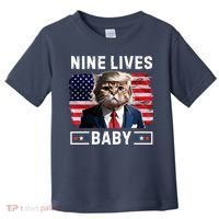Funny Trump Cat 9 Lives Baby Nine Lives Cat Toddler T-Shirt thumb 0