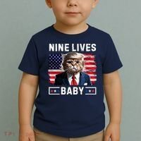 Funny Trump Cat 9 Lives Baby Nine Lives Cat Toddler T-Shirt thumb 2