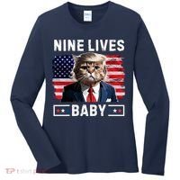 Funny Trump Cat 9 Lives Baby Nine Lives Cat Women's Long Sleeve Shirt thumb 0