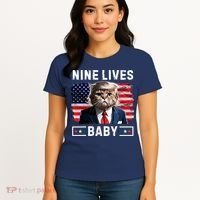 Funny Trump Cat 9 Lives Baby Nine Lives Cat Women's T-Shirt thumb 4