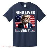 Funny Trump Cat 9 Lives Baby Nine Lives Cat Kids T-Shirt thumb 0