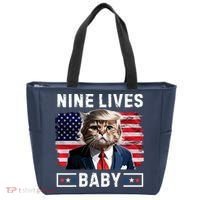 Funny Trump Cat 9 Lives Baby Nine Lives Cat Tote Bag thumb 0