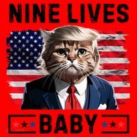 Funny Trump Cat 9 Lives Baby Nine Lives Cat Santa Hat thumb 1