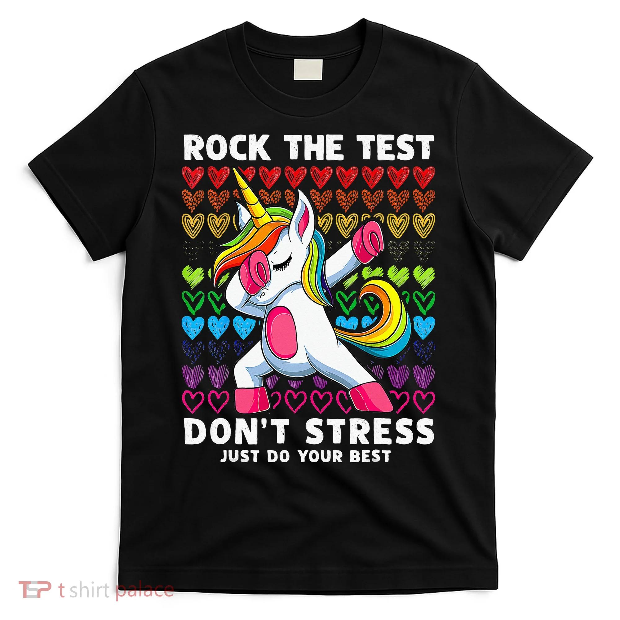 Funny Test Day Rock The Test Dabbing Unicorn T-Shirt