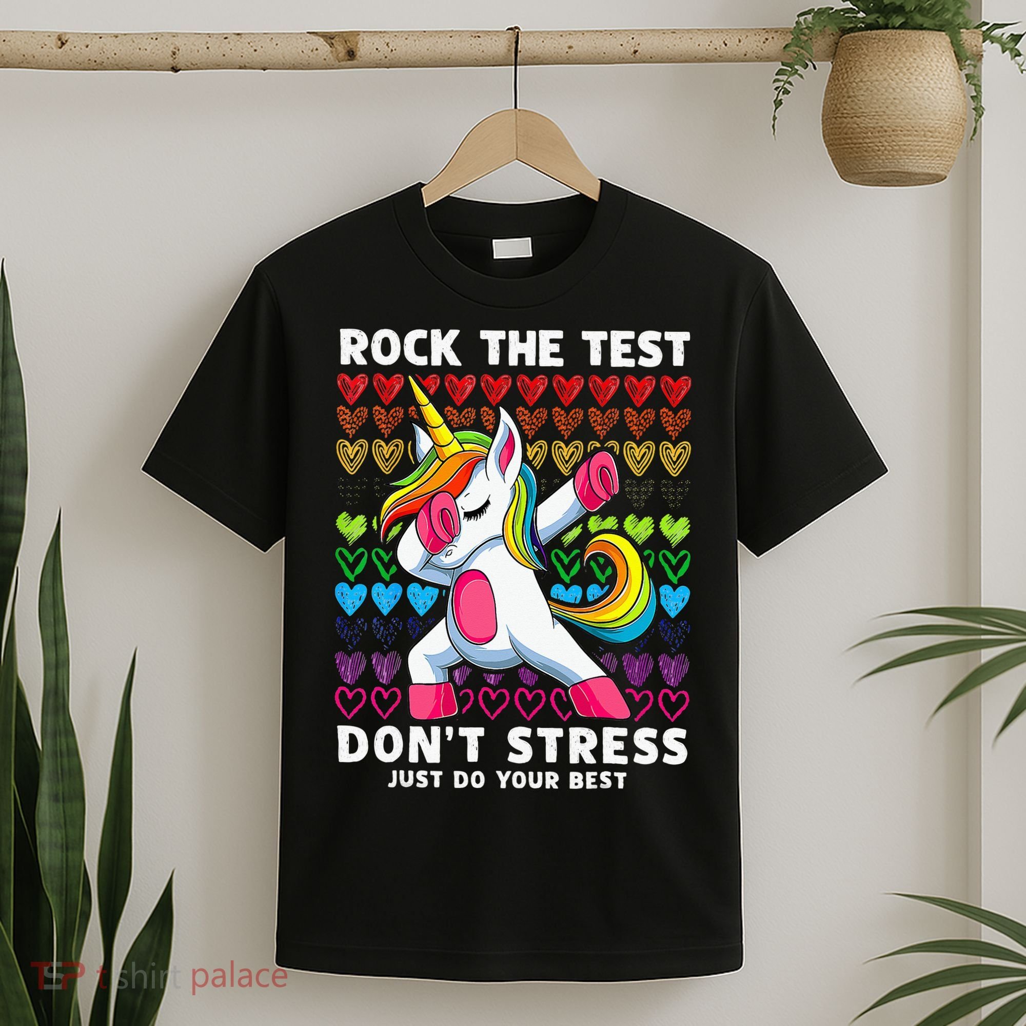 Funny Test Day Rock The Test Dabbing Unicorn T-Shirt