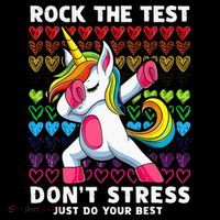 Funny Test Day Rock The Test Dabbing Unicorn Coaster thumb 2