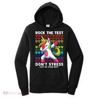 Funny Test Day Rock The Test Dabbing Unicorn Women's Hoodie thumb 0