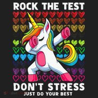 Funny Test Day Rock The Test Dabbing Unicorn Tumbler thumb 3