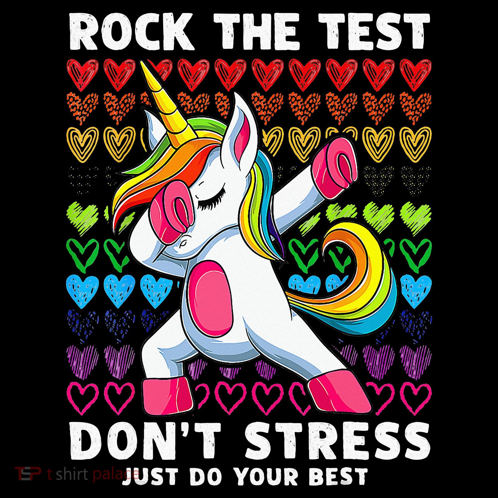 Funny Test Day Rock The Test Dabbing Unicorn Baby Bodysuit