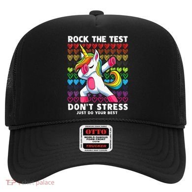 Funny Test Day Rock The Test Dabbing Unicorn Hat