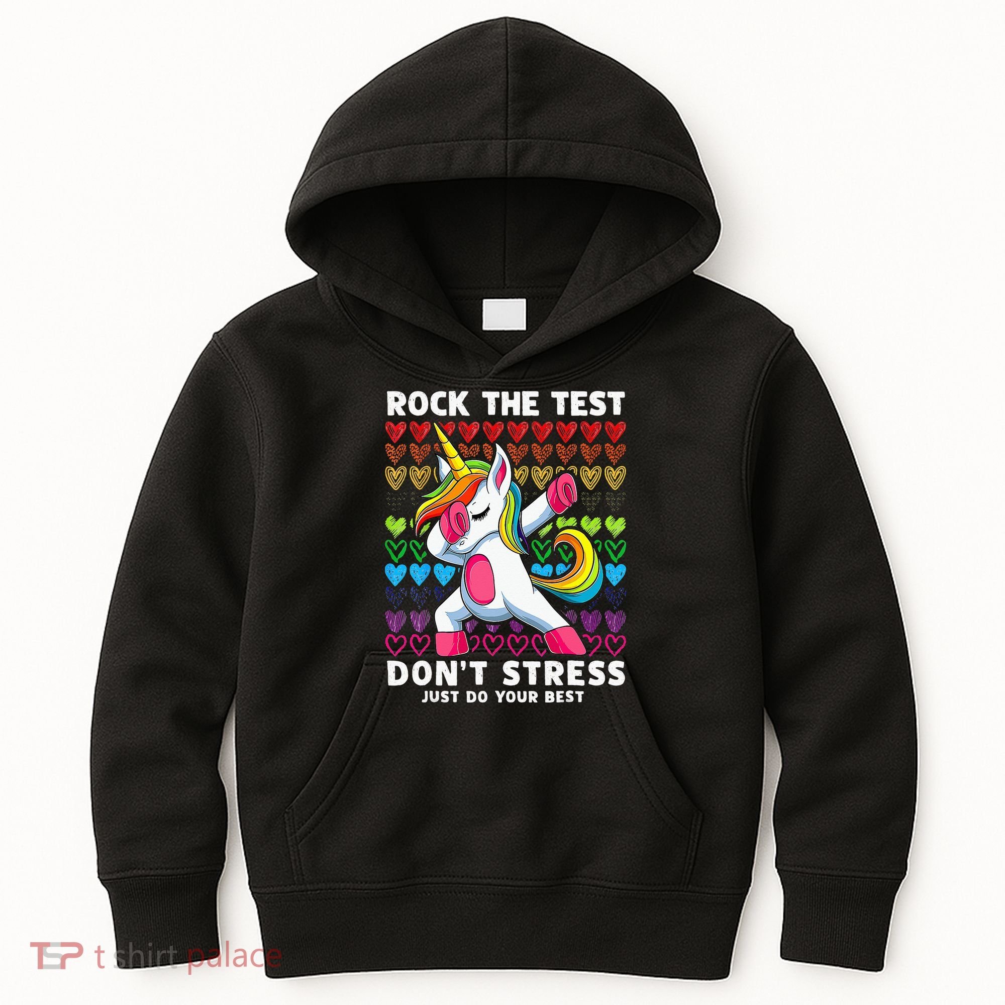 Funny Test Day Rock The Test Dabbing Unicorn Kids Hoodie