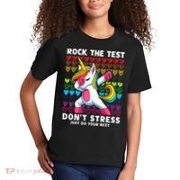 Funny Test Day Rock The Test Dabbing Unicorn Kids T-Shirt thumb 2