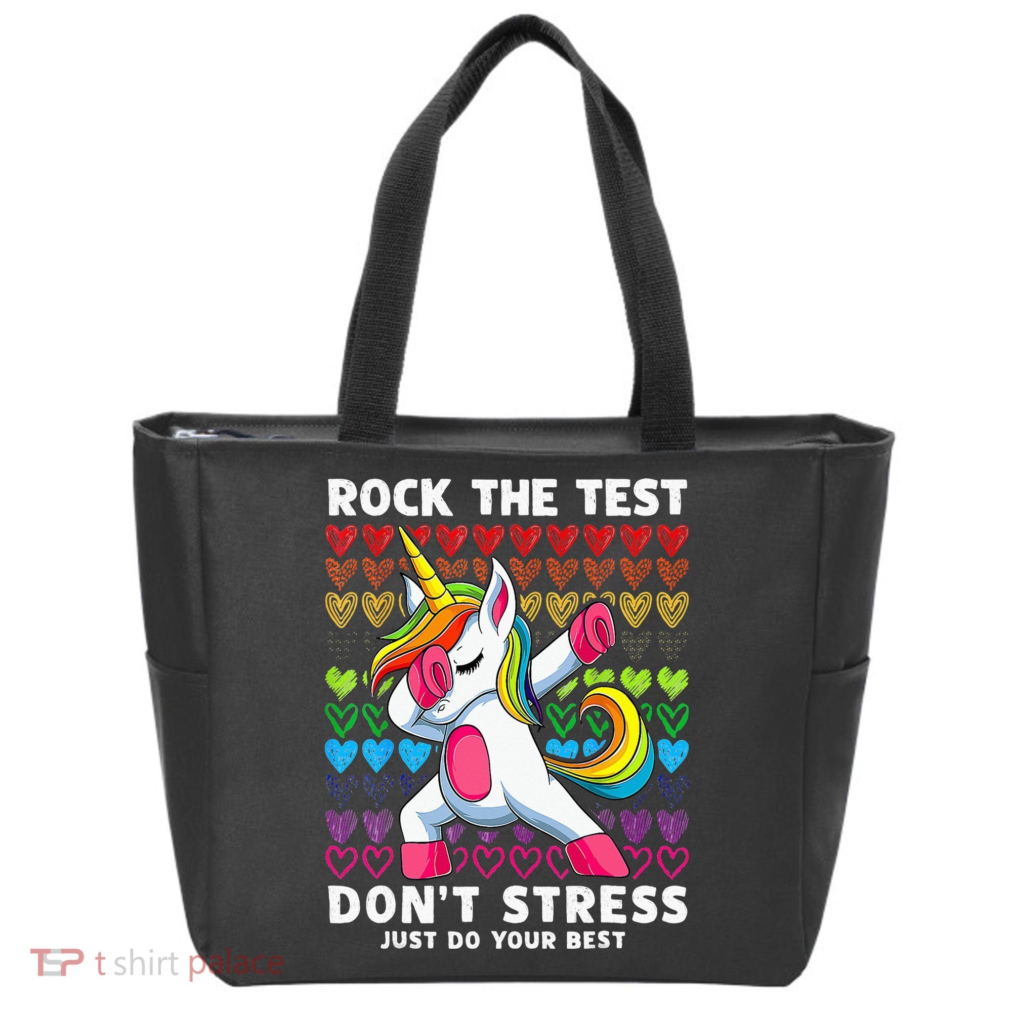 Funny Test Day Rock The Test Dabbing Unicorn Tote Bag