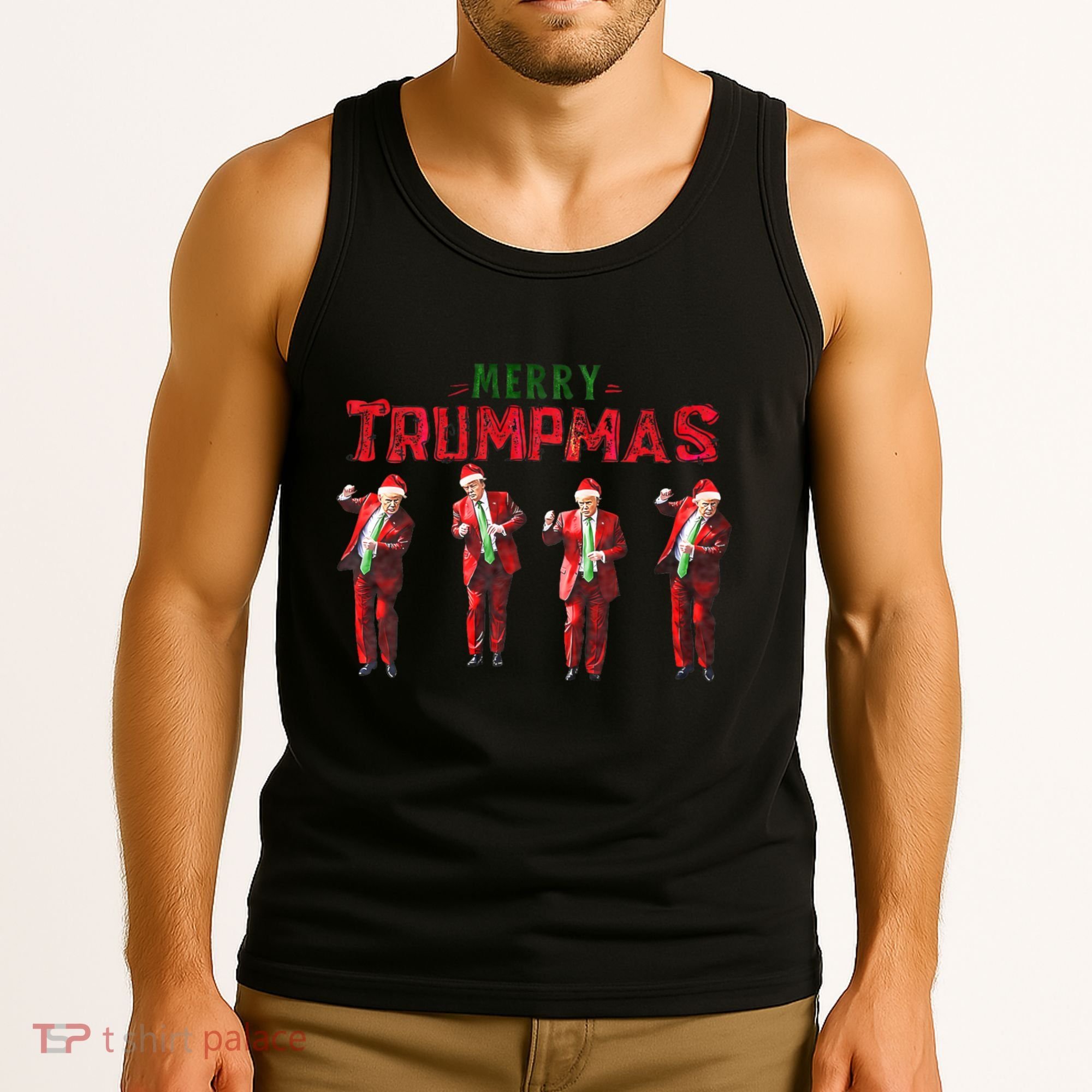 Funny Trump Dance Santa Claus Merry Trumpmas Christmas Tank Top