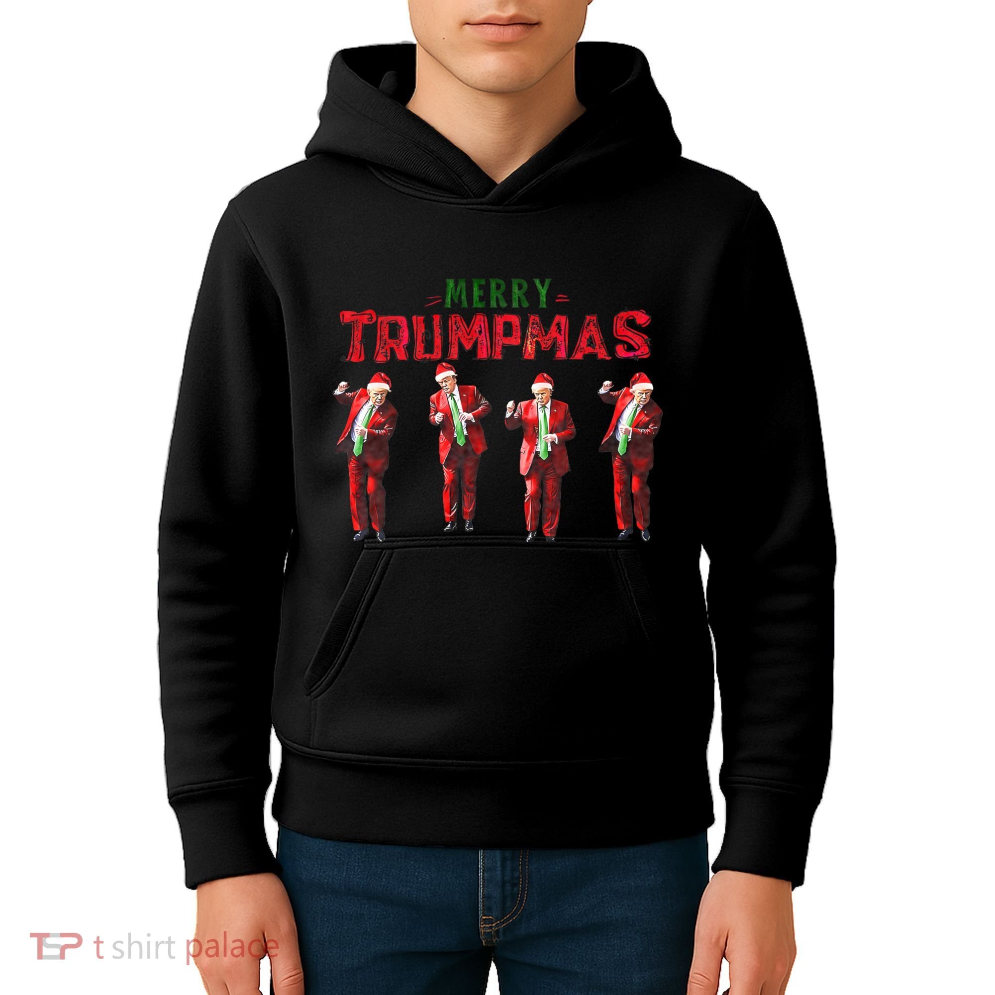 Funny Trump Dance Santa Claus Merry Trumpmas Christmas Kids Hoodie