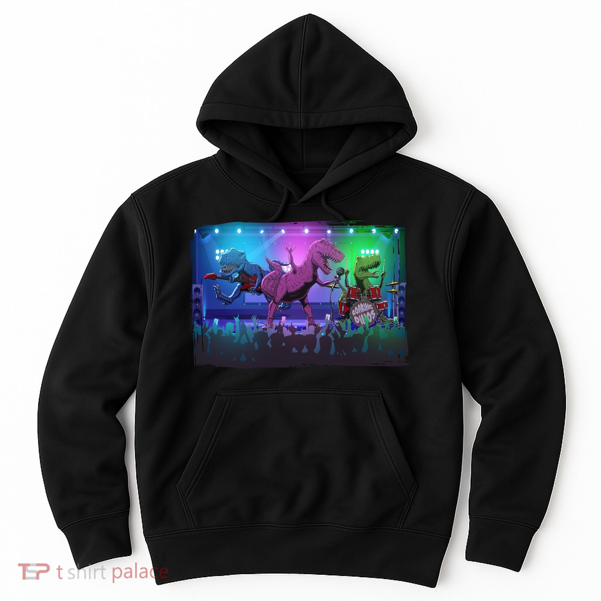 Funny Trex Dinosaurs Rock Band Concert Hoodie