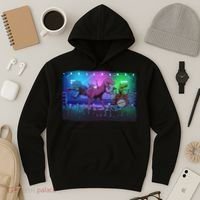 Funny Trex Dinosaurs Rock Band Concert Hoodie thumb 3