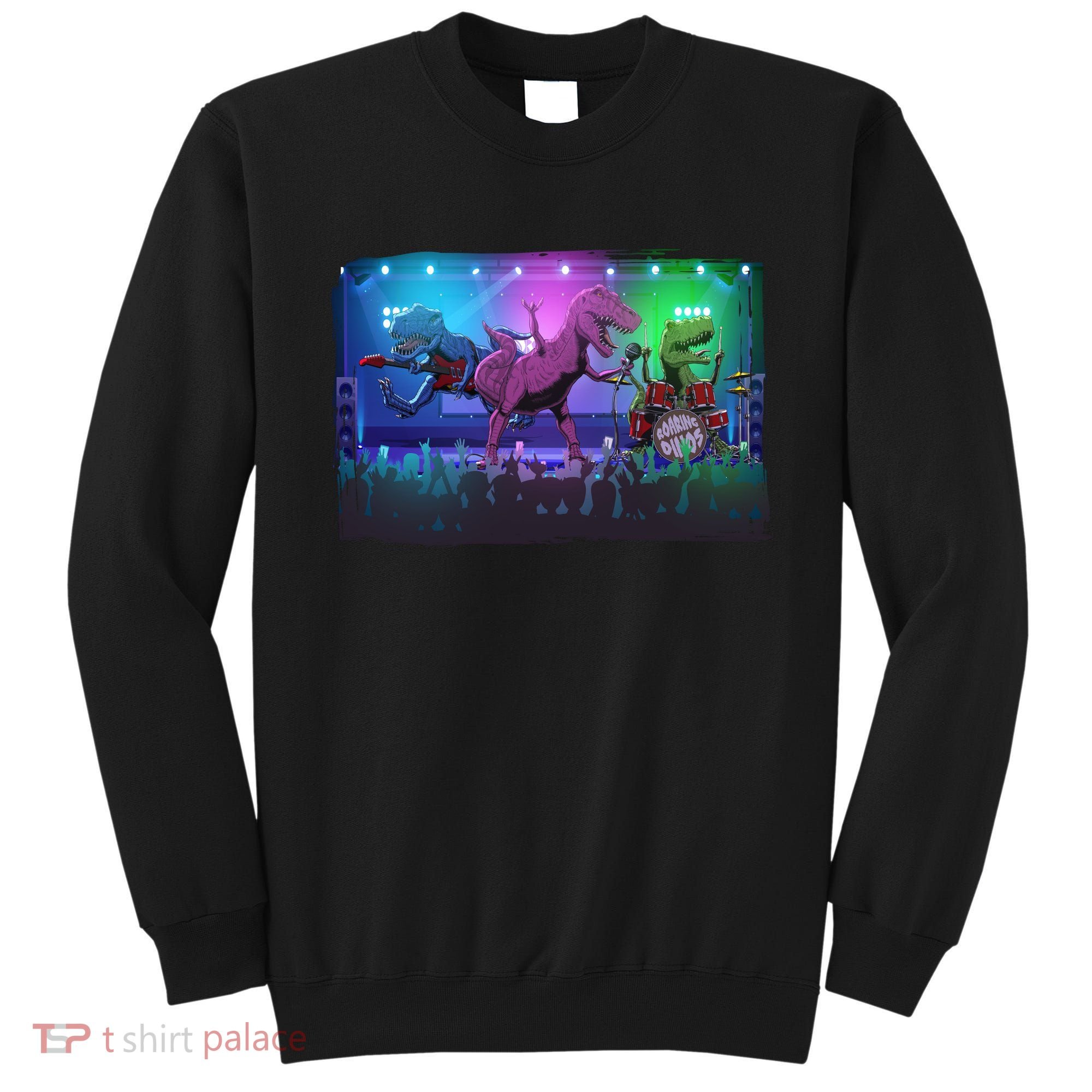 Funny Trex Dinosaurs Rock Band Concert Sweatshirt
