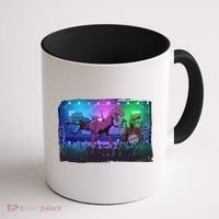 Funny Trex Dinosaurs Rock Band Concert Coffee Mug thumb 1