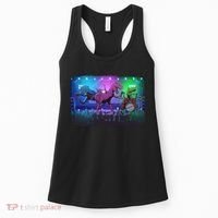 Funny Trex Dinosaurs Rock Band Concert Women's Tank Top thumb 0