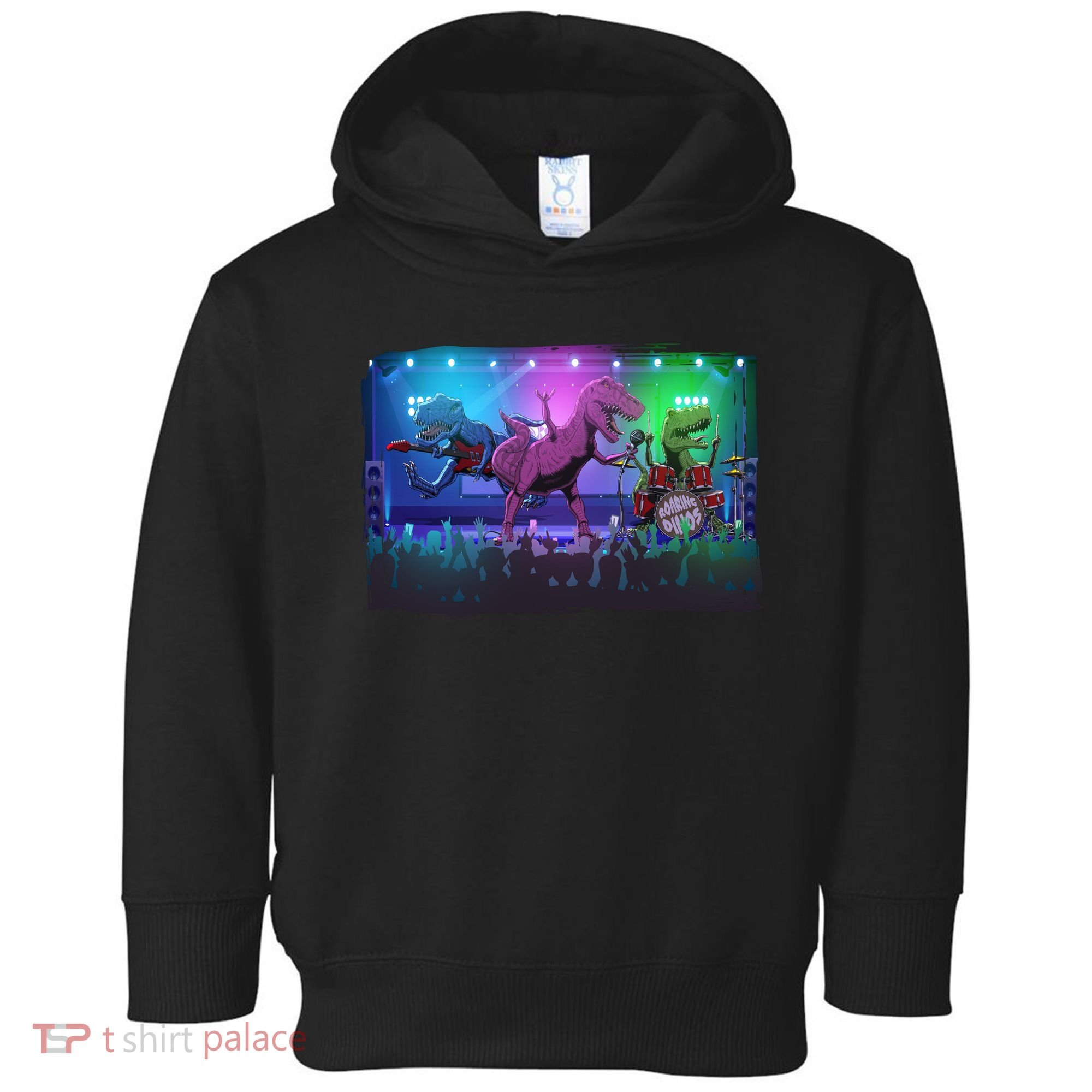 Funny Trex Dinosaurs Rock Band Concert Toddler Hoodie