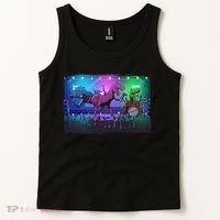Funny Trex Dinosaurs Rock Band Concert Tank Top thumb 2