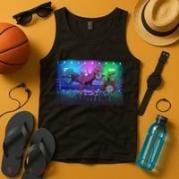 Funny Trex Dinosaurs Rock Band Concert Tank Top thumb 4