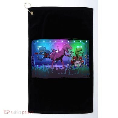 Funny Trex Dinosaurs Rock Band Concert Golf Towel