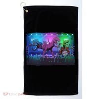 Funny Trex Dinosaurs Rock Band Concert Golf Towel thumb 0