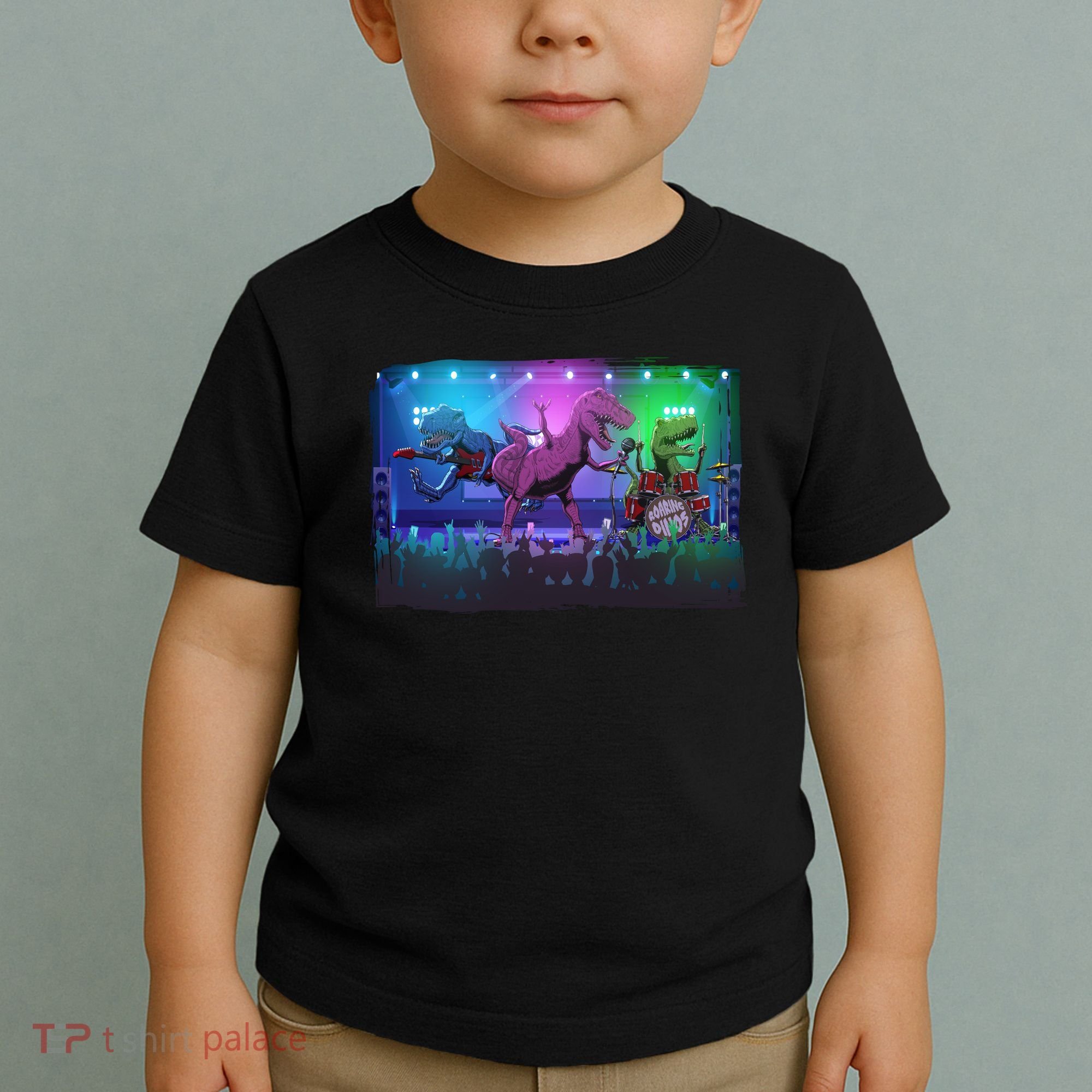 Funny Trex Dinosaurs Rock Band Concert Toddler T-Shirt
