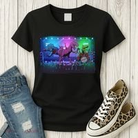 Funny Trex Dinosaurs Rock Band Concert Women's T-Shirt thumb 3