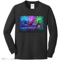 Funny Trex Dinosaurs Rock Band Concert Kids Long Sleeve Shirt thumb 0