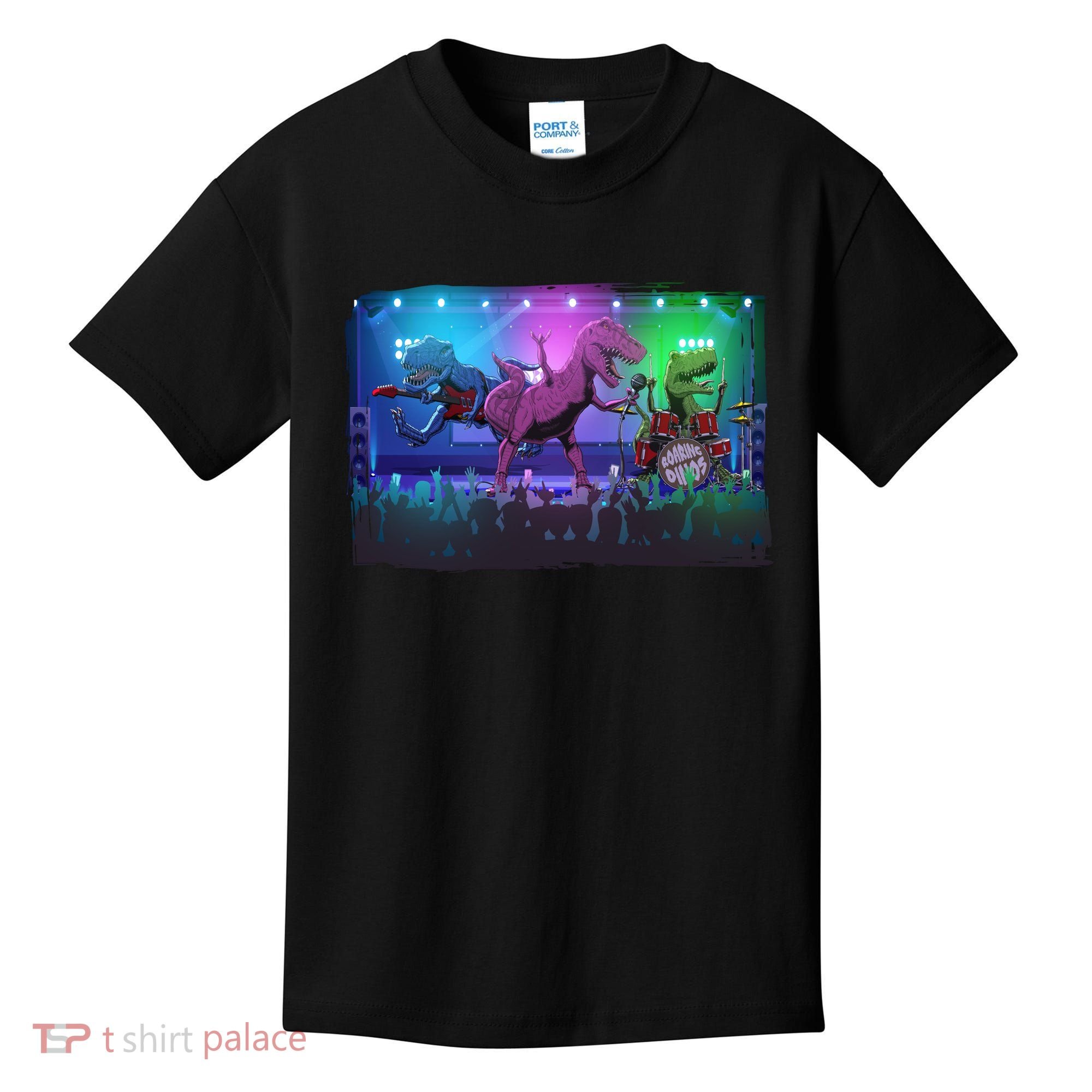 Funny Trex Dinosaurs Rock Band Concert Kids T-Shirt