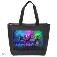 Funny Trex Dinosaurs Rock Band Concert Tote Bag thumb 0