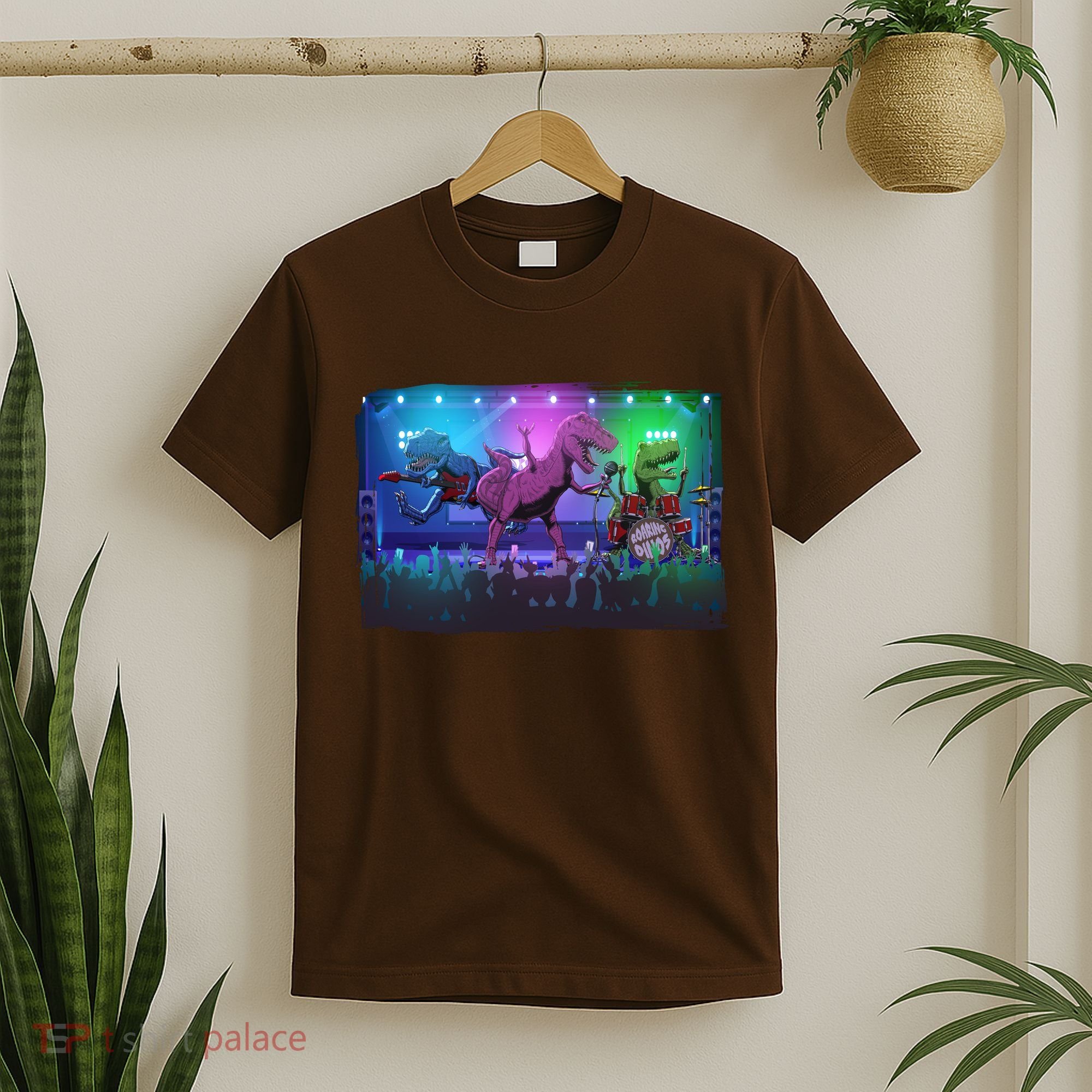 Funny Trex Dinosaurs Rock Band Concert T-Shirt