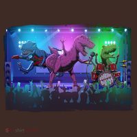 Funny Trex Dinosaurs Rock Band Concert T-Shirt thumb 7