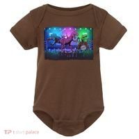 Funny Trex Dinosaurs Rock Band Concert Baby Bodysuit thumb 0