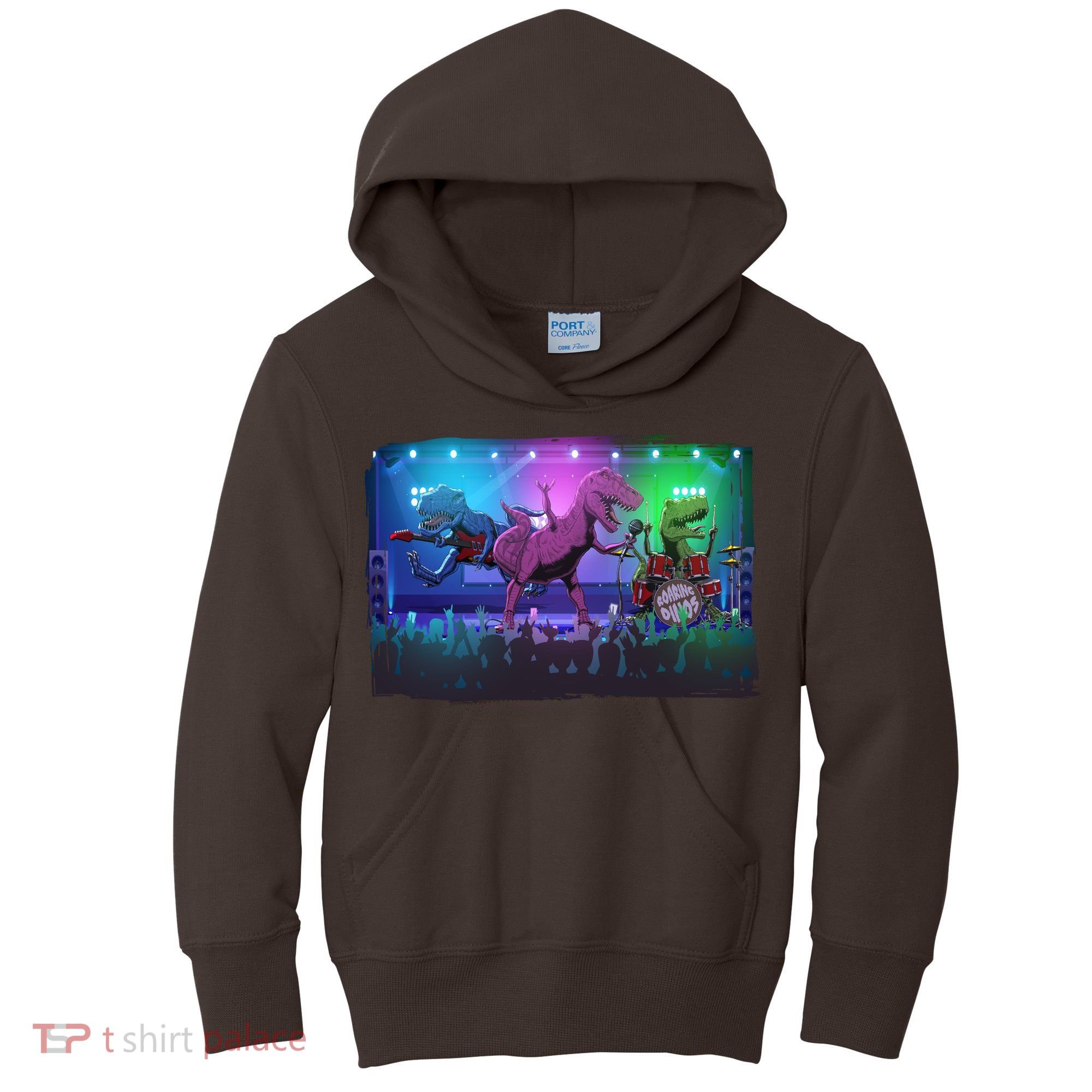 Funny Trex Dinosaurs Rock Band Concert Kids Hoodie