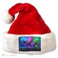 Funny Trex Dinosaurs Rock Band Concert Santa Hat thumb 0