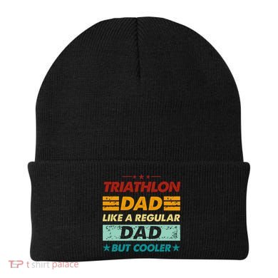 Funny Triathlon Dad Like A Regular Dad But Cooler Cute Gift Beanie