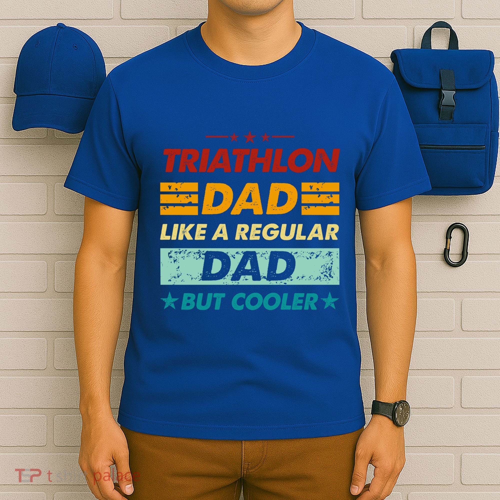 Funny Triathlon Dad Like A Regular Dad But Cooler Cute Gift T-Shirt
