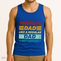 Funny Triathlon Dad Like A Regular Dad But Cooler Cute Gift Tank Top thumb 3