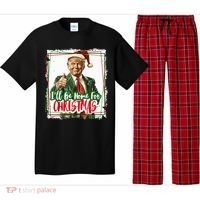 Funny Trump Daddys Home Christmas Again 2024 2028 Pajama Set thumb 0