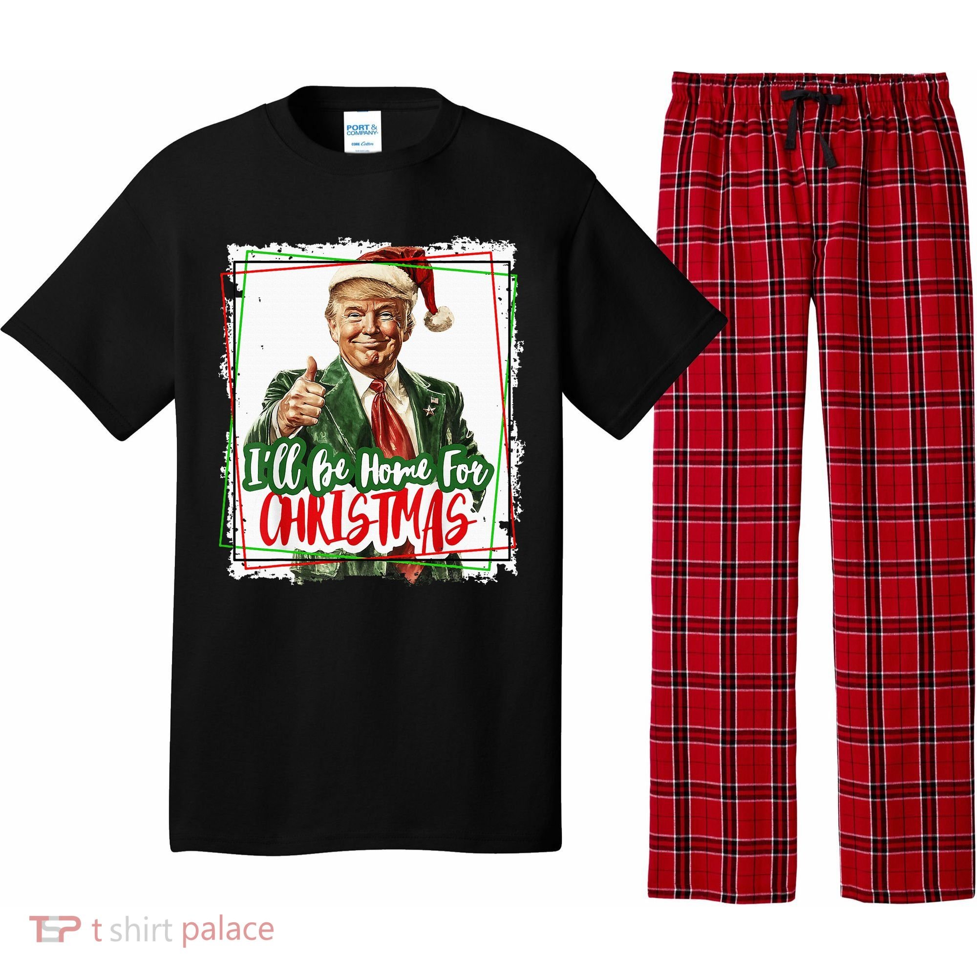 Funny Trump Daddys Home Christmas Again 2024 2028 Pajama Set