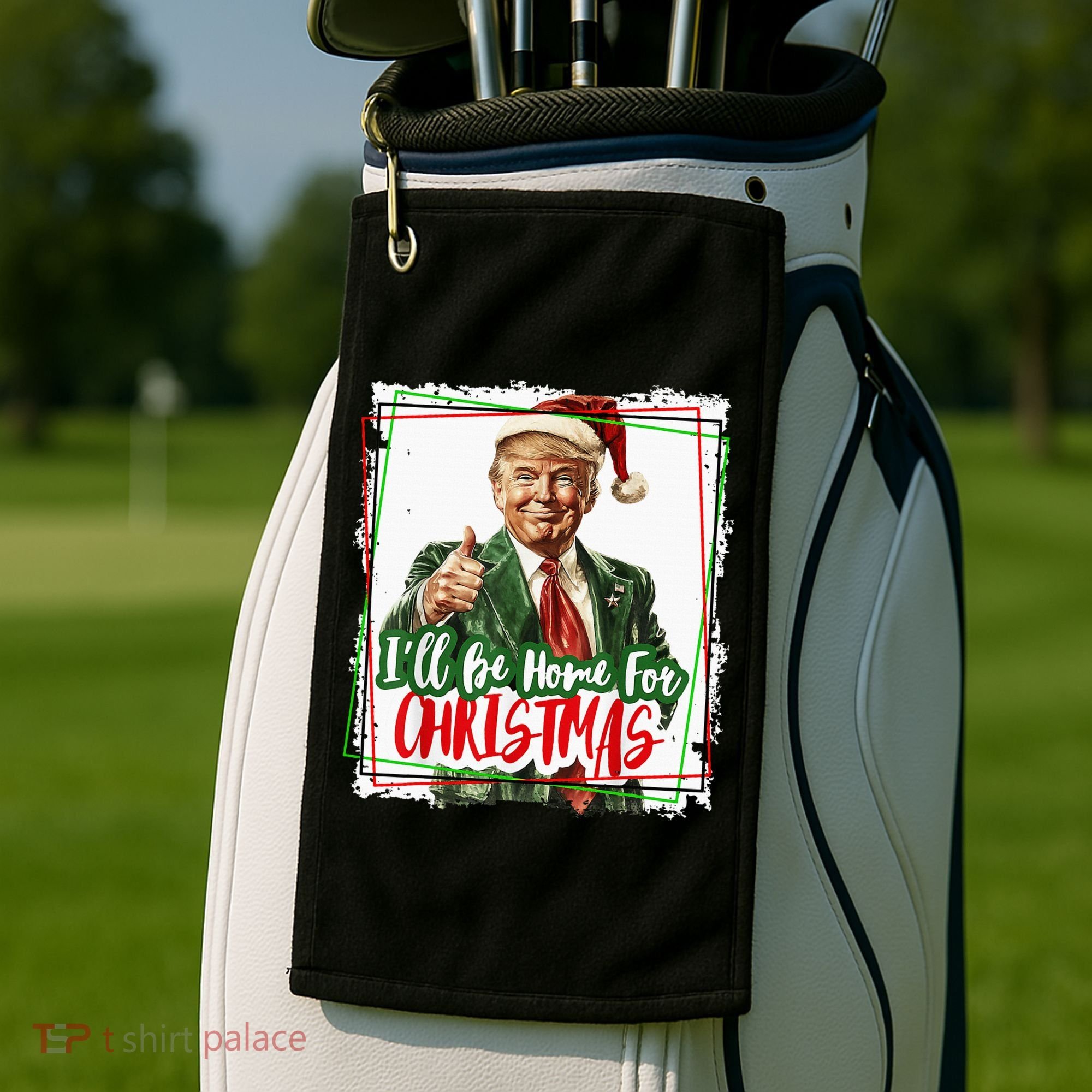 Funny Trump Daddys Home Christmas Again 2024 2028 Golf Towel