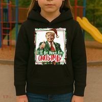 Funny Trump Daddys Home Christmas Again 2024 2028 Kids Hoodie thumb 3