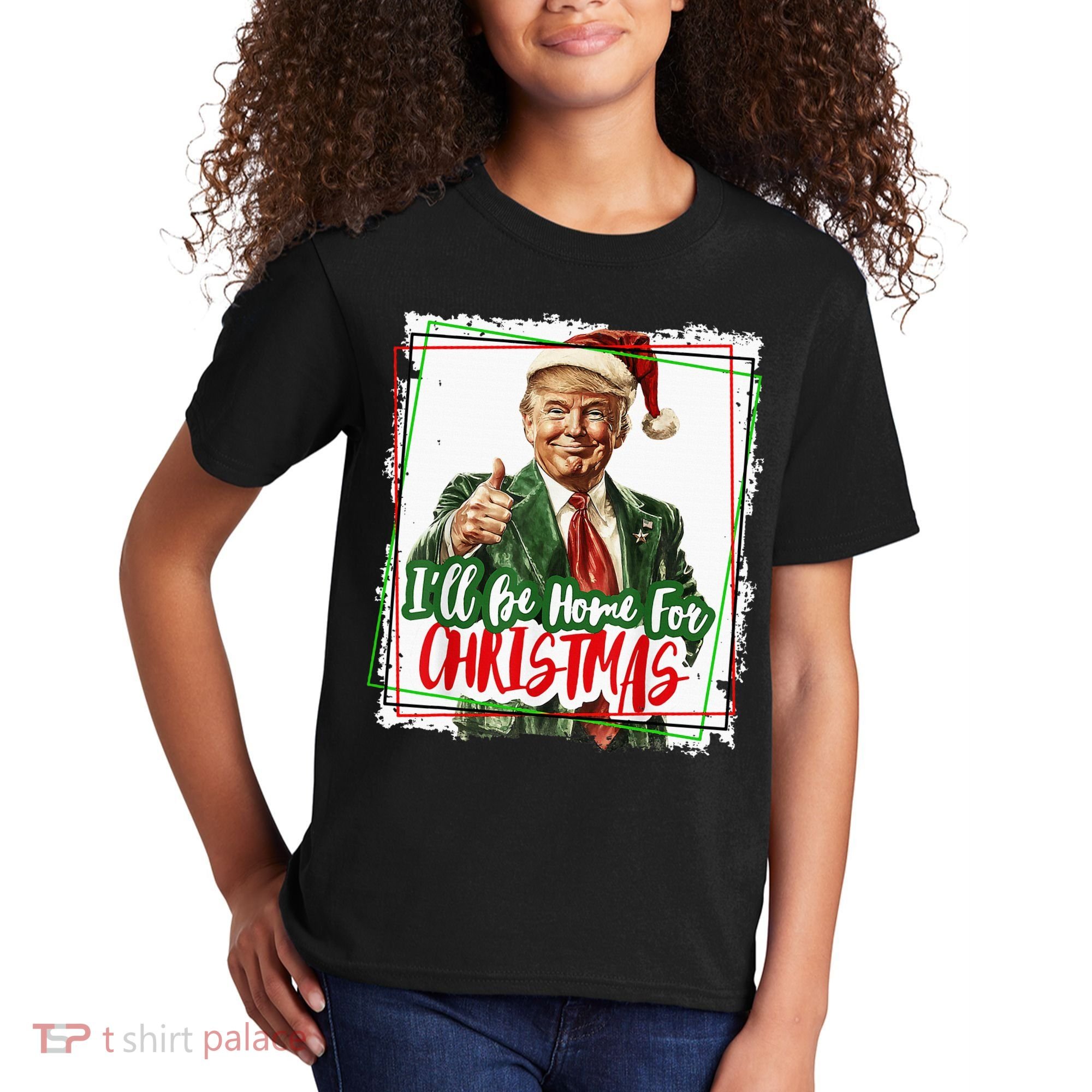 Funny Trump Daddys Home Christmas Again 2024 2028 Kids T-Shirt