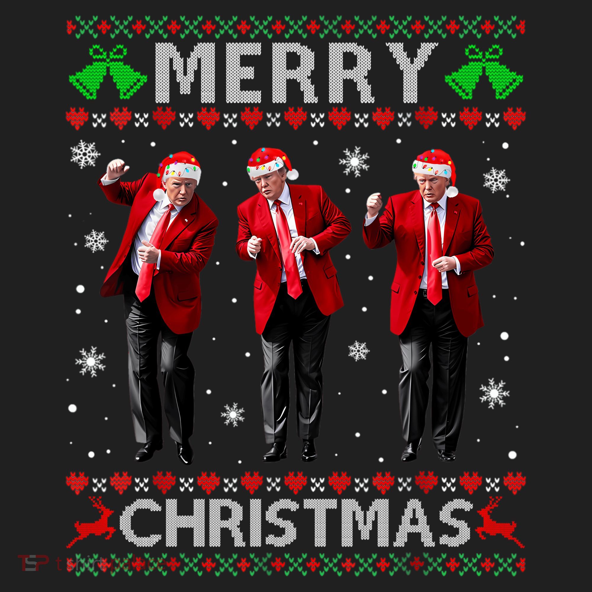 Funny Trump Dance Merry Christmas Ugly Xmas Sweater Pajamas Beanie