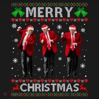 Funny Trump Dance Merry Christmas Ugly Xmas Sweater Pajamas Women's Hoodie thumb 2